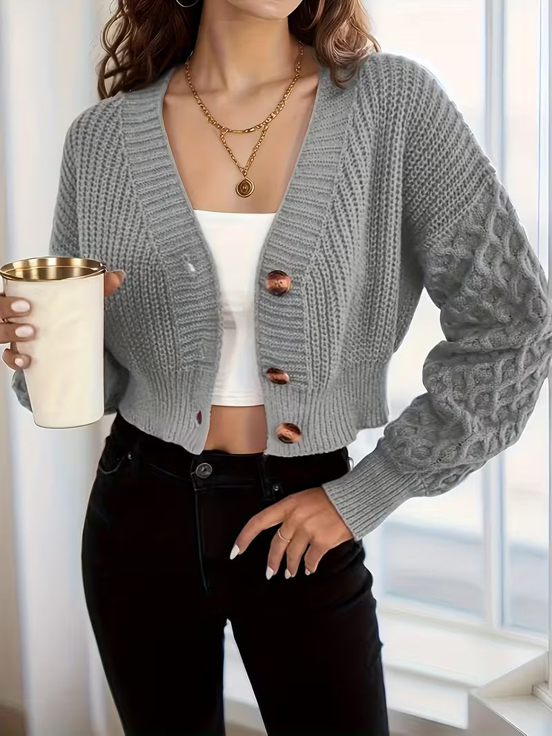 Cardigan Corto Elegante con Scollo a V