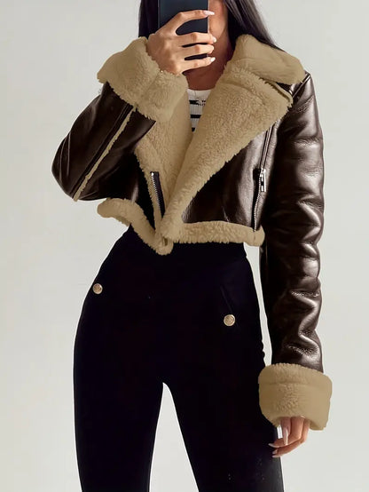 Giacca Biker in Peluche