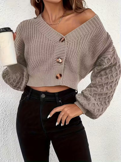 Cardigan Corto Elegante con Scollo a V