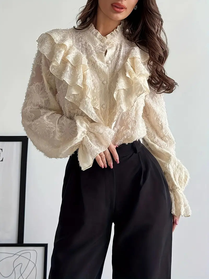 Blusa in Pizzo con Volant