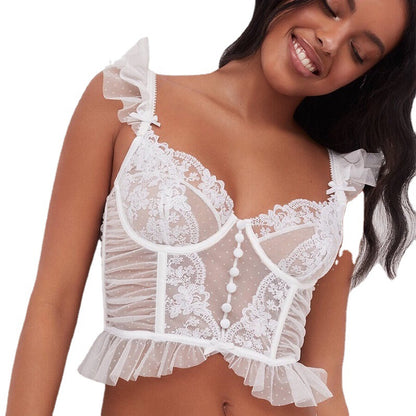 Set Lingerie Francesca – Corsetto in Pizzo con Reggiseno e Slip Coordinati