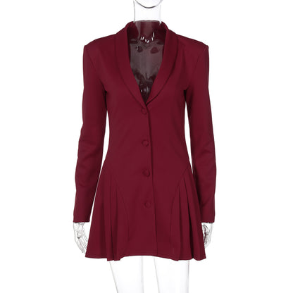 Abito Blazer Elegante con Gonna Plissé