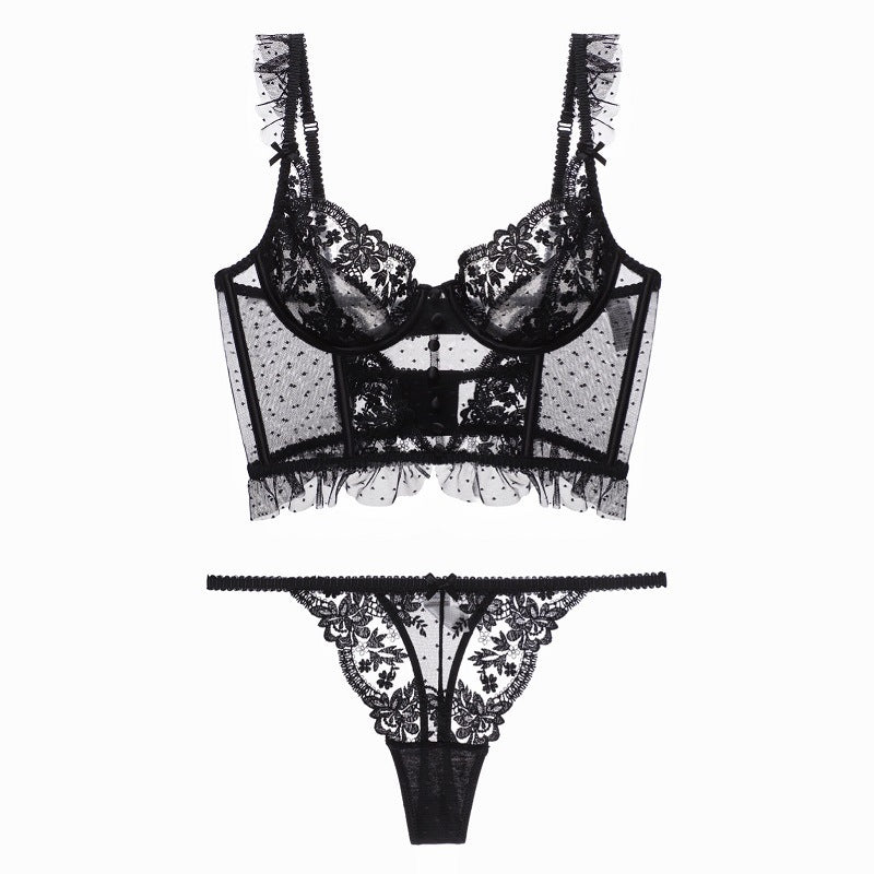 Set Lingerie Francesca – Corsetto in Pizzo con Reggiseno e Slip Coordinati