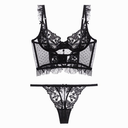 Set Lingerie Francesca – Corsetto in Pizzo con Reggiseno e Slip Coordinati