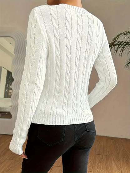 Maglione con Rosa Ricamata